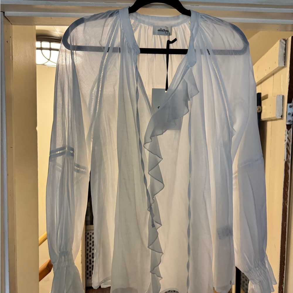 otto d'Ame Sheer White Blouse
